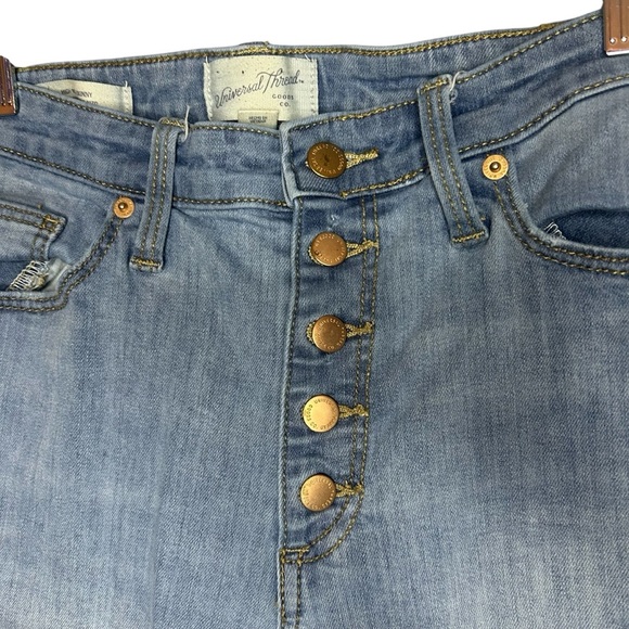 Universal Thread Jeans High Rise Skinny distressed holes button fly size 10 - Picture 2 of 12